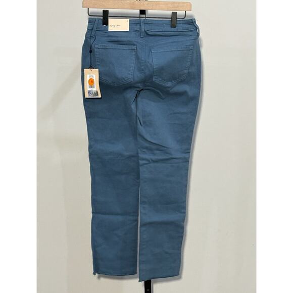 NYDJ Jeans Womens Sheri Slim Teal Blue Crop Stretch Lift Tuck Size 0 - Picture 2 of 5